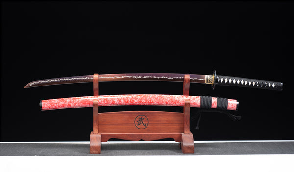 hand forged Japanese katana swords/functional/sharp/HW/Fire dances and shines